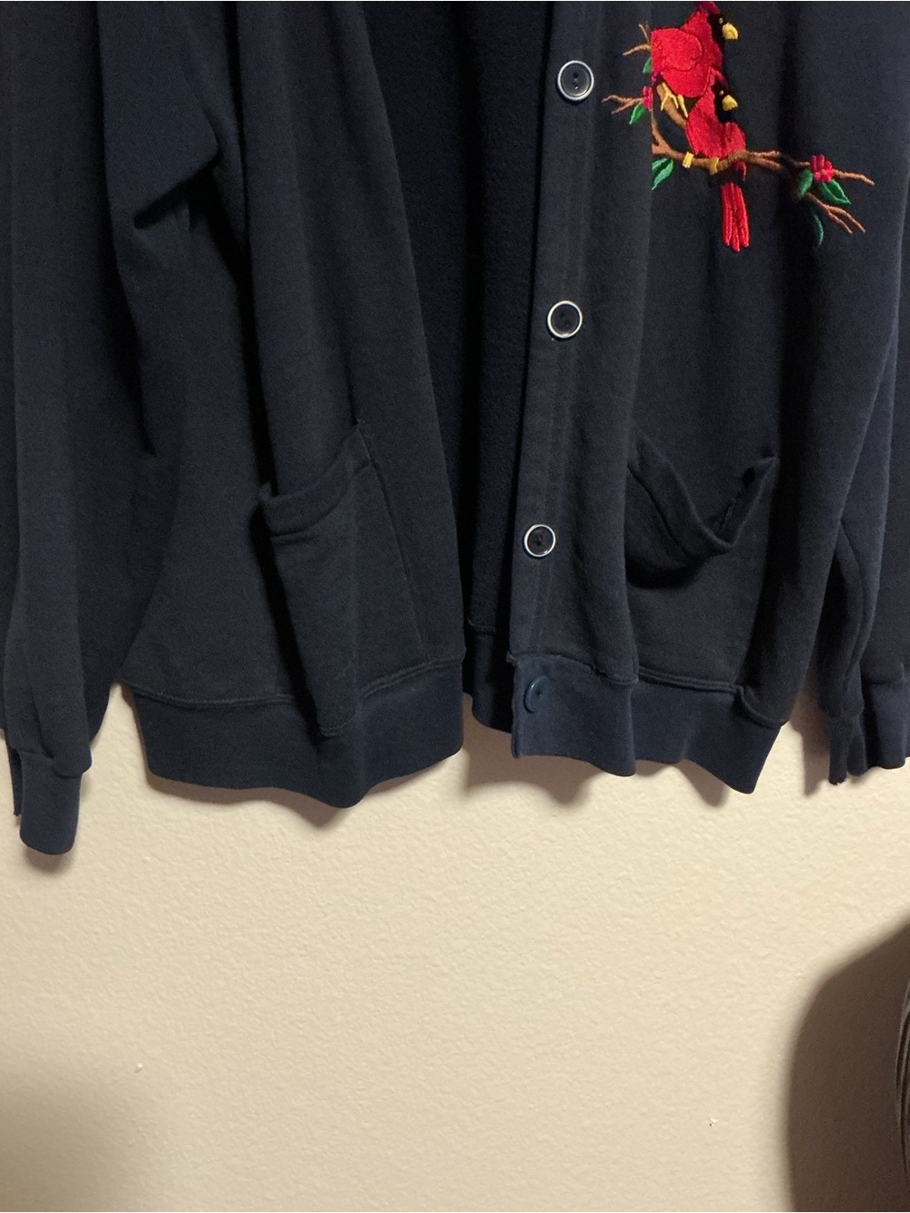 Made in Italy Navy Button Front Cardigan Sweater - Picture 4 of 7